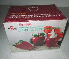 Apple Soap Dispenser, Scouring Pad Holder  Spoon rest Set