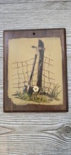 Painted Wooden Plaque Martin Oswalt Shovel And Fence Post