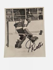 1970S NHL HOCKEY TYPE 1 PHOTO JIM RUTHERFORD AUTOGRAPH GIALIE MASK ROBERT SHAVER