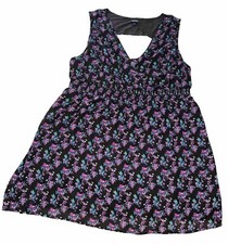 Torrid Black Floral Short Sleeveless Dress Women’s Sz 4