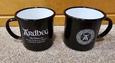 2 x Ardbeg Islay Whisky Enamel Mugs