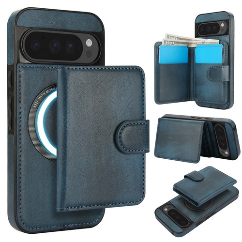 Leather Mag Safe Case For Google Pixel 9A 9 Pro XL 8Pro w/Detachable Card Wallet - Picture 12 of 16