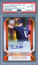 2013 Elite ORANGE 3/10 Autograph #29 BARRETT ASTIN Reds RC RAZORBACKS PSA 10