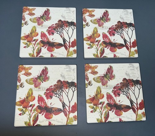 16 Absorbent Ceramic Stone Colorful Butterfly Butterflies Drink Deco Coasters - Picture 3 of 9