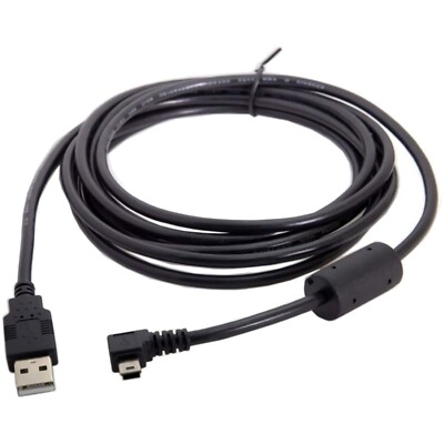 3.0m Mini USB B Typ Kabel mit 90° Links-Winkel und Ferritkern, Datenübertragung