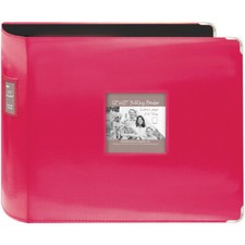 Pioneer 3-Ring Sewn Leatherette Album 12"X12"-Bright Pink Pack of 1 