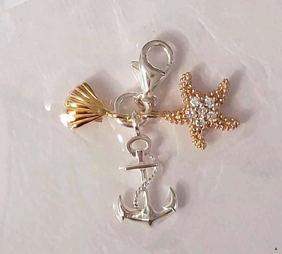 Thomas Sabo Charm 925Sterlingsilber Gold Anker Seestern Muschel  OVP Neu