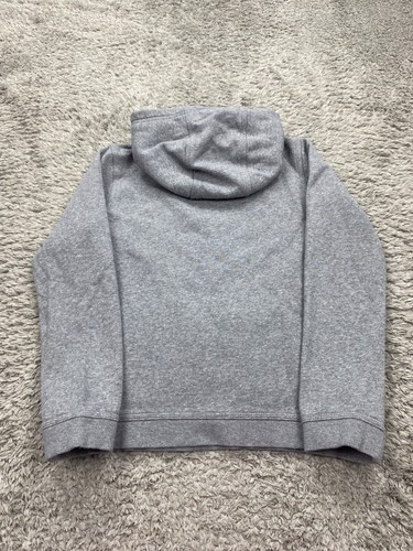 Nike Hoodie Boy Large Youth Gray Fleece Sportswear Club Center Swoosh Sweatshirt - Picture 2 of 10