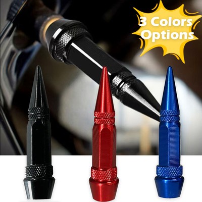 4x Spike Bullet Valve Stem Caps Covers Tire Wheel Screw-on Metal Aluminum 2.4''
