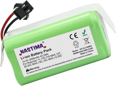 14,4V 3000Mah Batteria Li-Ion Compatibile Con IKOHS Netbot S14/S15, Lefant T700/