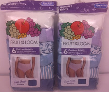 Fruit Of The Loom Women's 6 Cotton Briefs Size 8 - New Lot Of 2 .     51.2 