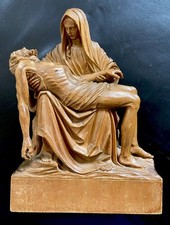 Antike Holz geschnitzte heiligen Figur - Pieta - signiert CH.MB 1938