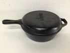Vintage 10 1/2" Lodge Cast Iron Skillet #8 CF Chicken Fryer w/Lid USA