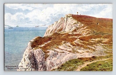 England: A. R. Quinton. 'Highdown Cliffs, Süßwasser, I.O.W'. Unbestellte Postkarte.
