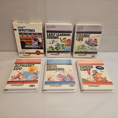 LOT x6 Vtg Commodore 64 C64 Spinnaker Educational Software Complete w/ Manuals