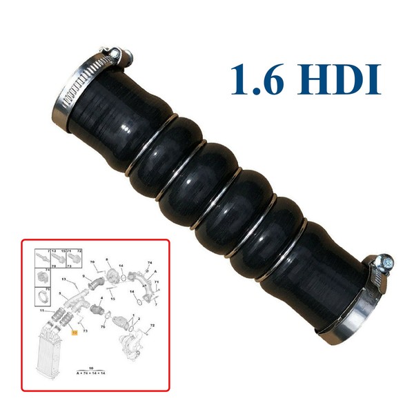 Partsline Ladeluftschlauch Turbo FüR 508 I & SW 1.6 Hdi 0382PW 9803399880-image