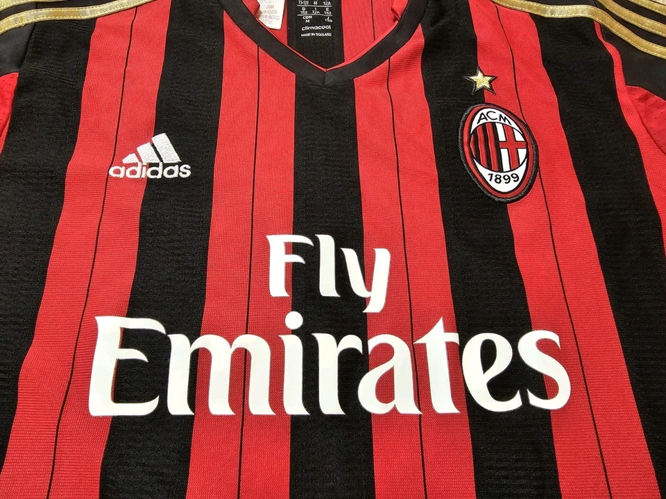 CAMISETA DE FUTBOL LOCAL AC MILAN 2013 2014 NIÑOS 11-12Y 152cm ADIDAS Foto 3 de 4