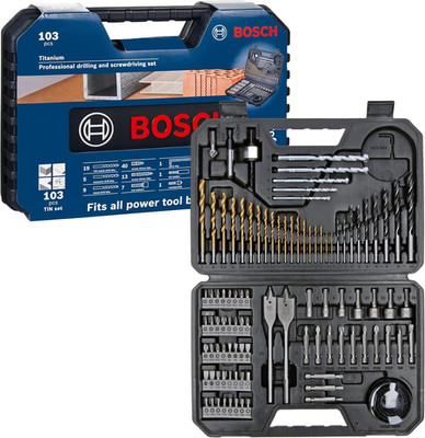 Bosch Professional 103Tlg. Bohrer- Und Bit Set Titanium Box (Für Holz, Stein Und