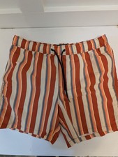Coast Clothing Co. Shorts Mens Large Retro Striped Quick Dry Unlined Beach 