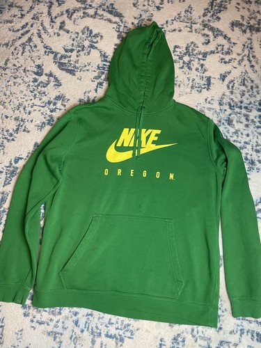 Men’s Nike University Of Oregon Ducks Green Pullover Hoodie Sweatshirt Size XL