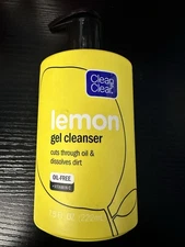 Clean and Clear Lemon Gel Cleanser Oil Free Vitamin C Pump Bottle 7.5 fl oz New