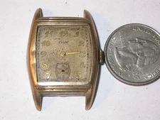 Elgin  gold filled tank wrist watch 15j Parts or Repair