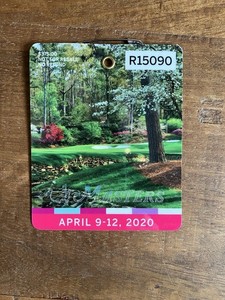 2020 Masters Badge - Bent Corner Augusta National Golf Club Dustin Johnson Champ