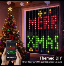 Smart LED RGB Curtain String Lights Fairy Light APP Control DIY Picture Display
