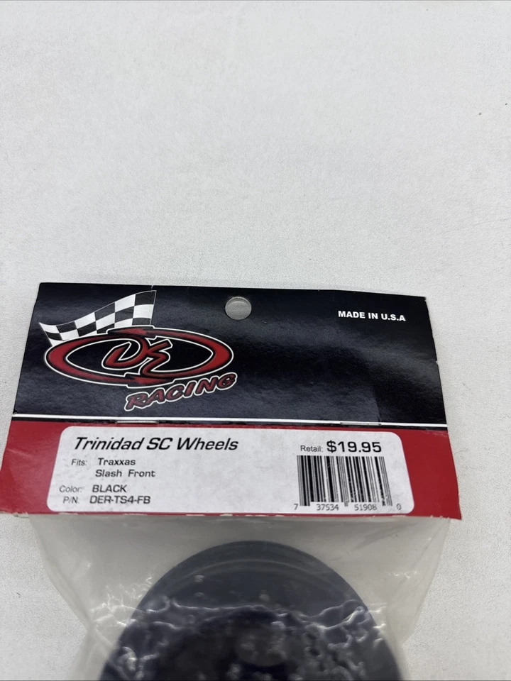 Ruedas delanteras DE Racing Trinidad SCT Slash (negras) DER-TS4-FB B130 Foto 2 de 2
