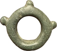 Ancient Celtic Danubian Bronze AE 20 3-knobbed Ring Proto-Coin 800BC - 300 BC