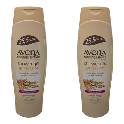 2 x Avena Bath & Shower Gel Moisturizing and Softness Oatmeal Scent 25.5 fl oz