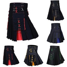 Sophisticated Men's Scottish Festival Kilt with Pleated Skirt and Pocket