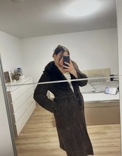 Vintage Lammfellmantel / Shearling Mantel, Echtes Leder mit Toscanapelz - Gr. 48