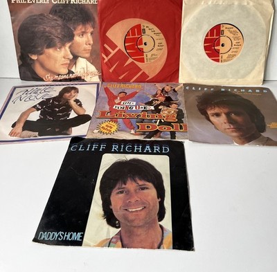 Cliff Richard 7'' INCH SINGLES Bundle X 7 Vgc 1970 s Pop Joblot