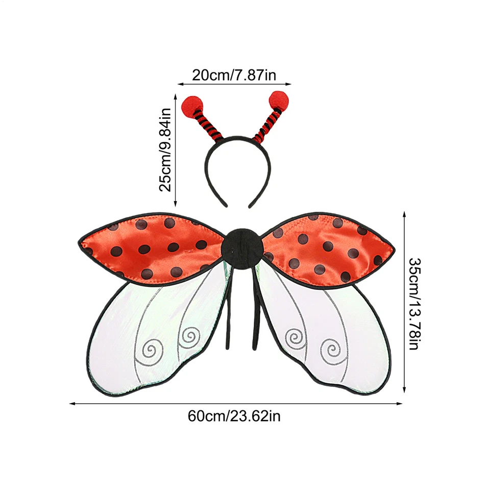 Disfraces de Halloween para niñas Ladybug Wings para escenario Ladybug alas de abeja caritativas Foto 2 de 4