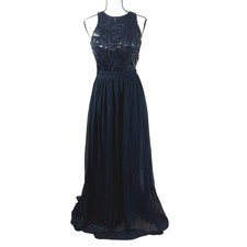 Tawny Formal Sequin Maxi Gown Black Excellent Sequin Lace Open Back Formal Dress
