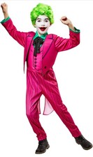 10-12 Rubies Batman 1966 Joker Costume Jumpsuit  Wig Kids Large Halloween