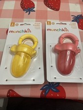 2x Munchkin Fresh Food Feeder 6 Months Pink Yellow