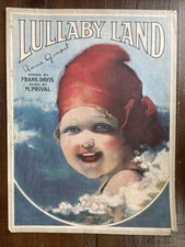 Lullaby Land Words by Frank Davis Music by M. Prival VTG Sheet Music