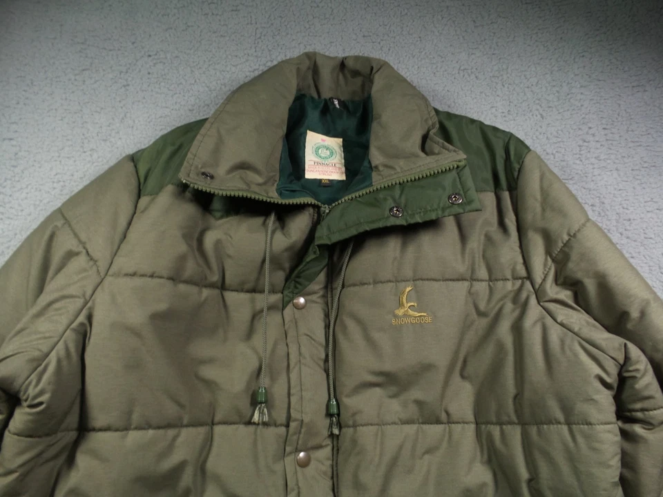 Vintage Snow Goose Pinnacle Jacket Mens Size XXL Green Quilted Full Zip Hooded - Image 3 of 4