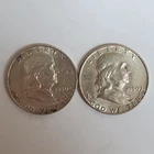 1950 P&D Franklin Half Dollars 90% SILVER (2 Coin Set) ***Exact Coins*** #00-33