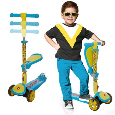 SKIDEE Kick Scooter for Ages 3-5 | Foldable 3 Wheel Scooter with Lean-to-Stee...