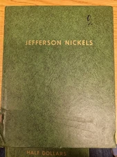 Whitman Green Coin Holder Folder Jefferson Nickels Album Used