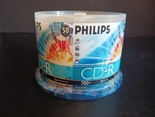 Pack of 50 Philips CD-R Disc Media 700MB 52X Speed 80min New Factory Sealed