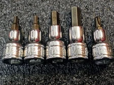 S-K TOOLS USA 5 Piece Socket 3/8" Drive With 4 Hex / Allen SAE, Plus #3 Philips
