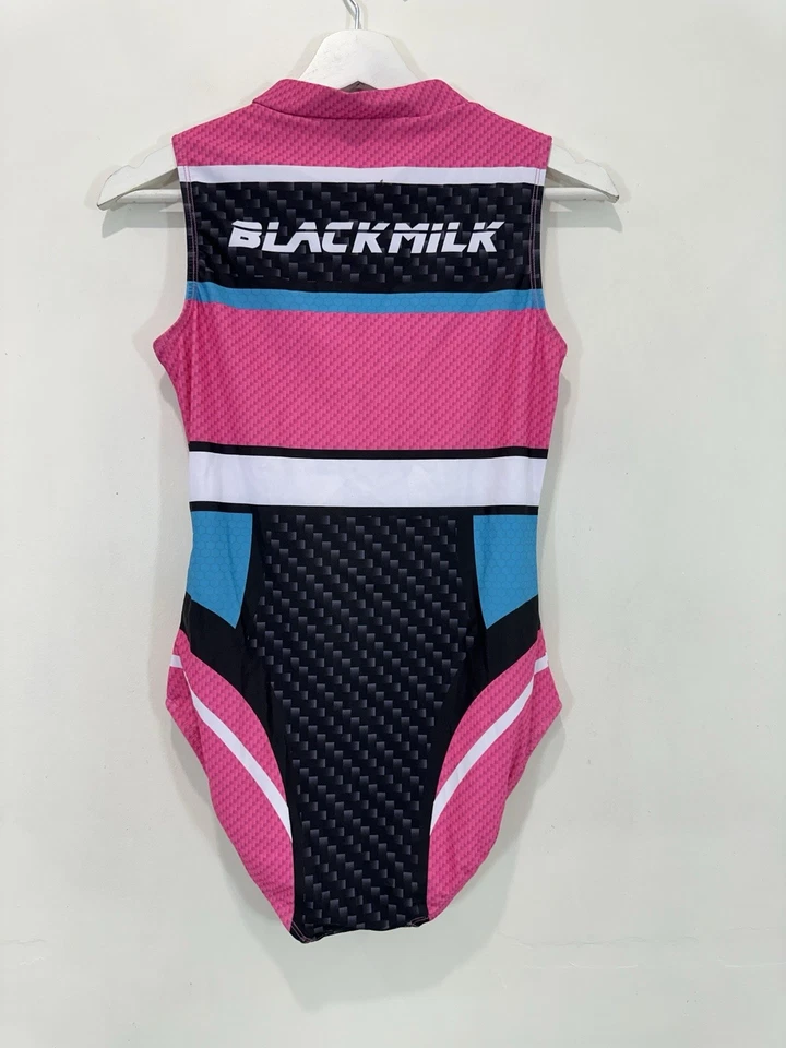 Traje de baño negro leche para mujer S (AU 10-12) multicolor de una pieza con cremallera elástica Foto 2 de 4