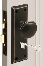 Mortise Keyed Lock Set with Classic Knobs, Perfect for Replacing Broken Antique