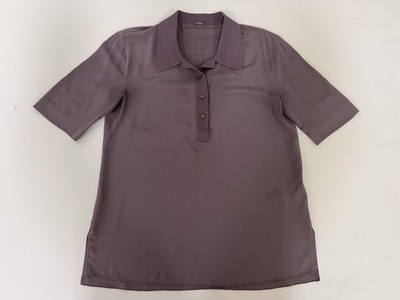 JOSEPH Silk Crepe de Soie Collared Button Short Sleeve Blouse Brown Size 40