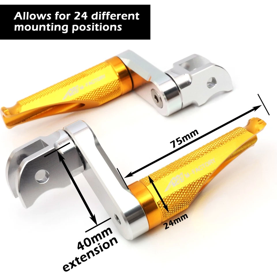 Pinzas delanteras plateadas ajustables MFP 40 mm para Ducati 749 999 R/S 03 04 05 06 Foto 4 de 4