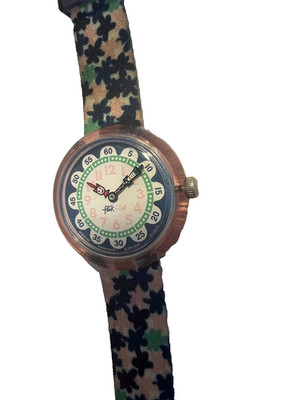 Flik Flak Watch Kids Swiss Made Floral Strap Watch With Case